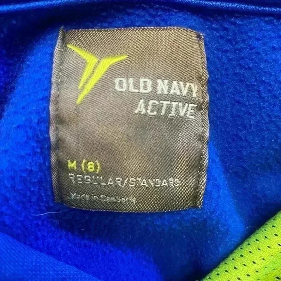 Old Navy Active boys hoodie in royal blue & lime green boys size medium 8 - Picture 5 of 6